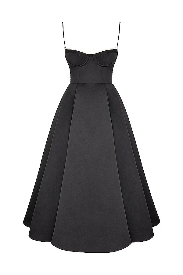 Lorraine Premium Strapless V Neck Sleeveless Tutu Maxi Dress Designer Edit