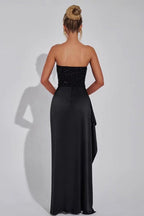 Sequin Strapless High Slit Maxi Dress