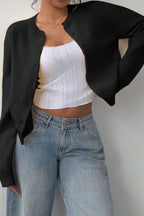 Lightweight Round Neck Button Cardigan