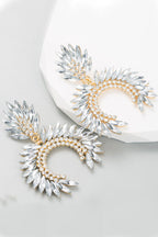 Geometric Peacock feather earrings