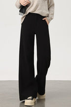 Fleece Lined Wool Blend Knit Pants