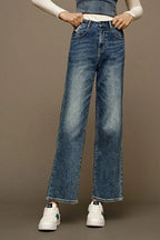 Fashionable StraightLeg Denim Jeans