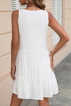 U-Neck Sleeveless Lace Fringe Boho Dress