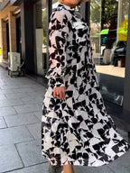 Classic Black White Shirt Dress