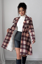 Trendy Print Dual Faced Wool Casual Long Sleeve Overcoat