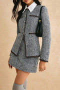 Vintage Tweed Lapel Jacket & Skirt Two Piece Set
