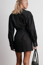 Denim Shirt A Line Mini Dress