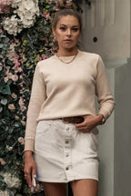 Relaxed Fit Herringbone Knit Sweater