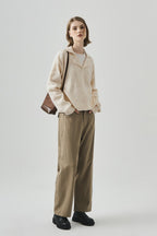 Oversized Lazy V-Neck Long-Sleeve Knit Top