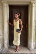 Knit Shell Hollow Out Maxi Dress