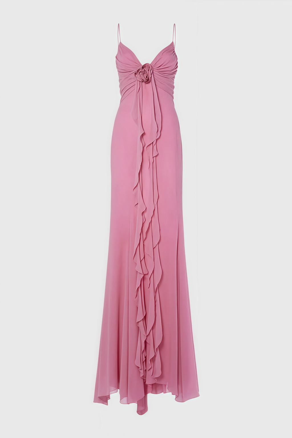 Xinia Pink 3D Flower Backless Maxi Dress