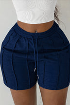 Drawstring Solid Patchwork Shorts