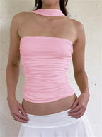 Solid Slim Fit Corset Tube Strapless