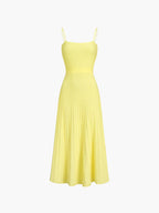 Tube-top High Waist Sling Pleated Dress