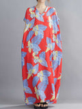 Believe Your Self Leaf Printed Kaftan Dress