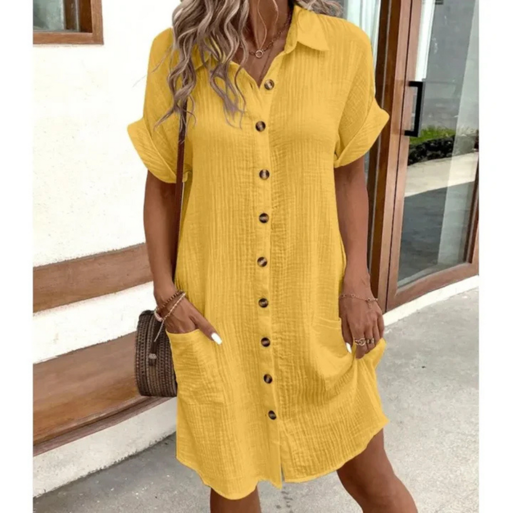 Viviana Effortless Summer Shirt Dress for Women Premium Wardrobe Essential