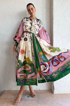 Blooming So Sweetly Boho Print Long Sleeve Maxi Dress