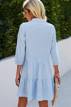 Silvia Minimalist Checked V Neck Dress Elevated Occasion Wear