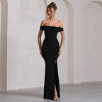 Showstopper Slit Dress Black