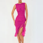 Mezuna Midi Dress Rose Red