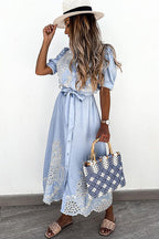 Exceptionally Pristine Embroidery Maxi Dress - 2 Colors