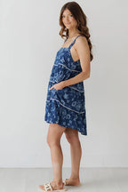 Avelina Washed Floral Denim Mini Dress