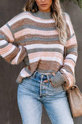 Feeling The Fun Striped Long Sleeve Knit Sweater