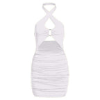 Hollow out Ring Halter Bodycon Dress