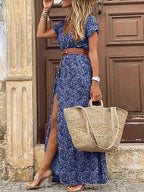 Boho Style V-neck Floral Dress