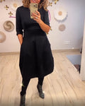 Elfrida Solid Color Dress with Pockets for Women Weekend Casual Style