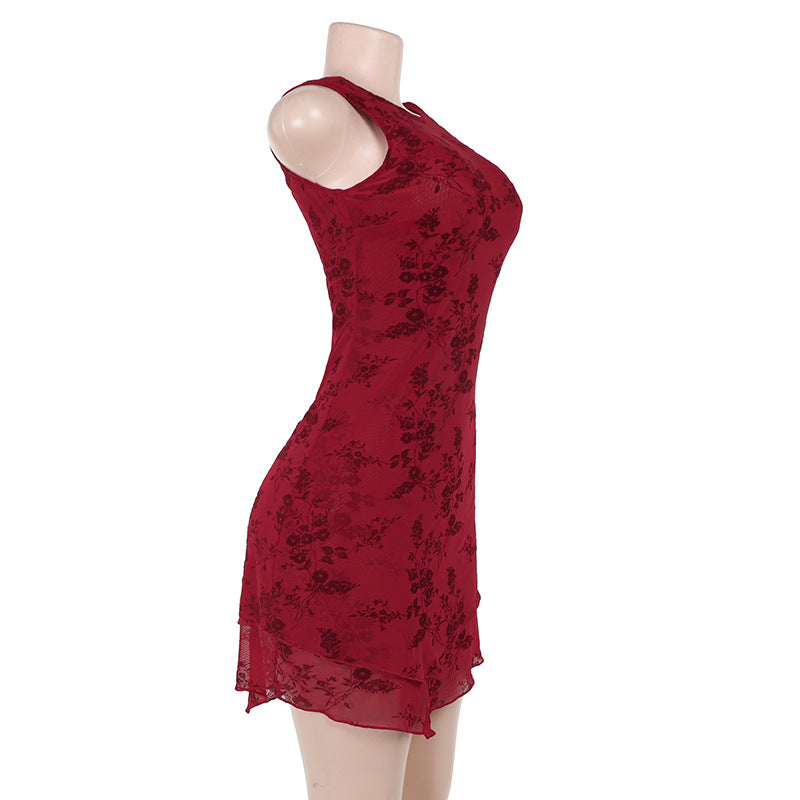 Beverly Mini Dress Maroon