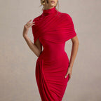 Deardorff Midi Dress Red