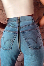 Back-zip Skinny Jeans