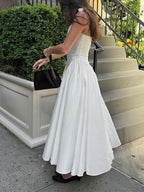 Naomi Exclusive Midi Dress with Deep V Neck Statement Occasion Edit