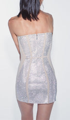 Silver Bandeau RhineStone Trimming Dress