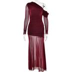 Soprano One Shoulder Dress Maroon