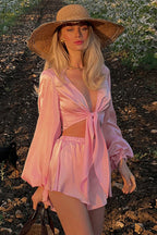 In Your Dreams Tied-Up Long Sleeve Suit - 5 Colors