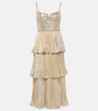 Party Ruffle Midi Dress Champagne
