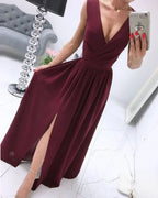 Julia Chic Sleeveless Beach Dress for Women with a Deep V Neck Premium Wardrobe Essential