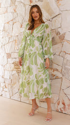 Sideris Midi Dress Green