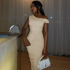 Mystical Off Shoulder Dress Apricot