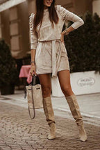 Florcoo Casual Sexy Long Sleeve Mini Dress(4 Colors)