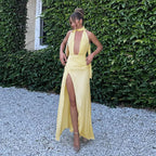 Rosier Slit Dress Yellow