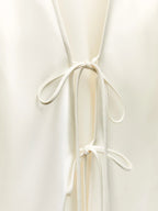 Ivory Charm Front-Tie Shirt