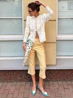 Lace Puff-Sleeve Cotton Tops
