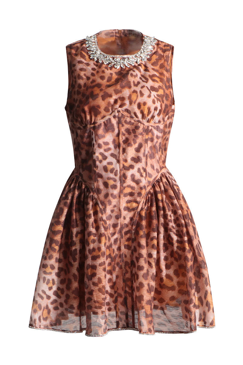 Ana Chic Printed Halterneck Midi Dress with Corset Statement Occasion Edit
