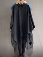 Cotton Stylish Loose Plain Mid-Length Skirt Dress