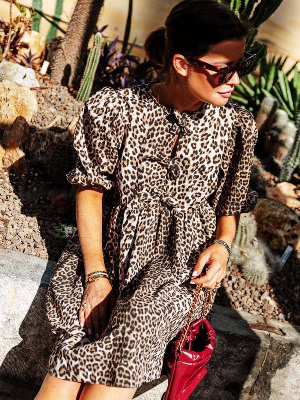 Ariadna Premium Leopard Dress Chic Silhouette Collection
