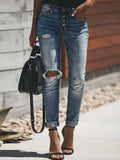 Classic Street Fashion Ripped Jeans