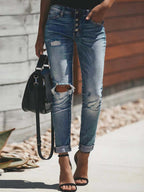 Classic Street Fashion Ripped Jeans